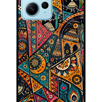Folk Print Redmi Note 12 4G Glass Case