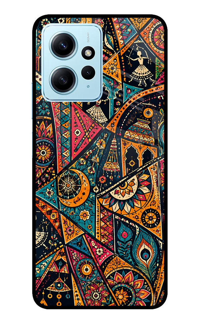 Folk Print Redmi Note 12 4G Glass Case