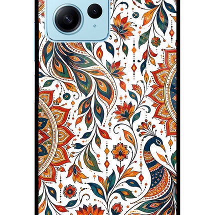 White Mayura Redmi Note 12 4G Glass Case