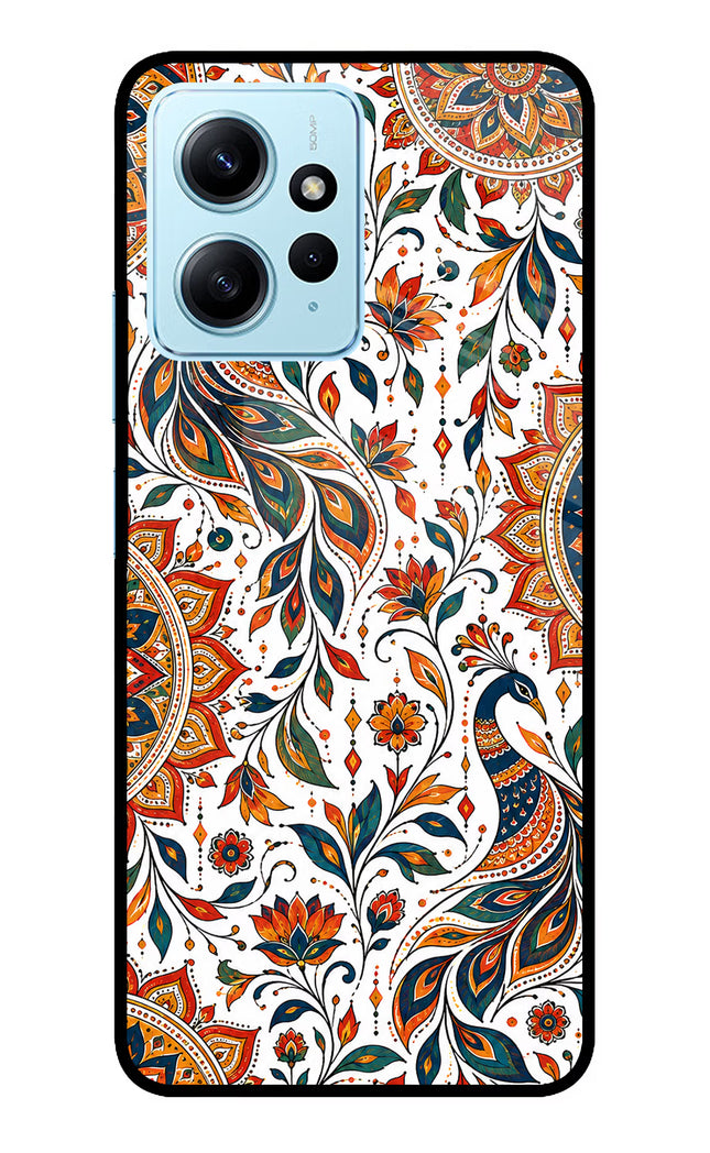 White Mayura Redmi Note 12 4G Glass Case