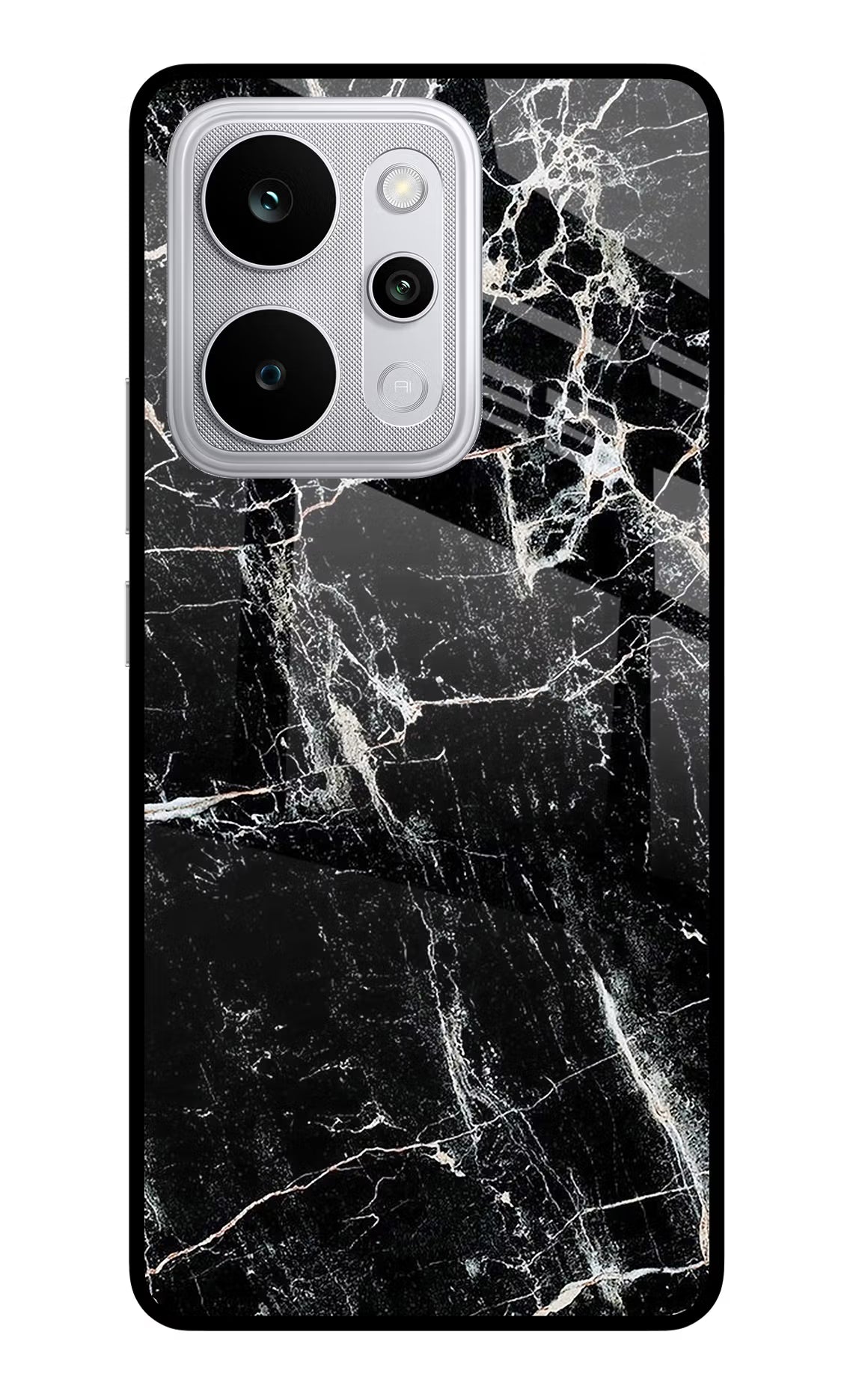 Black Marble Texture Realme P4 Power 5G Glass Case