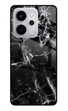 Black Marble Texture Realme P4 Power 5G Glass Case Back Cover by Casekaro