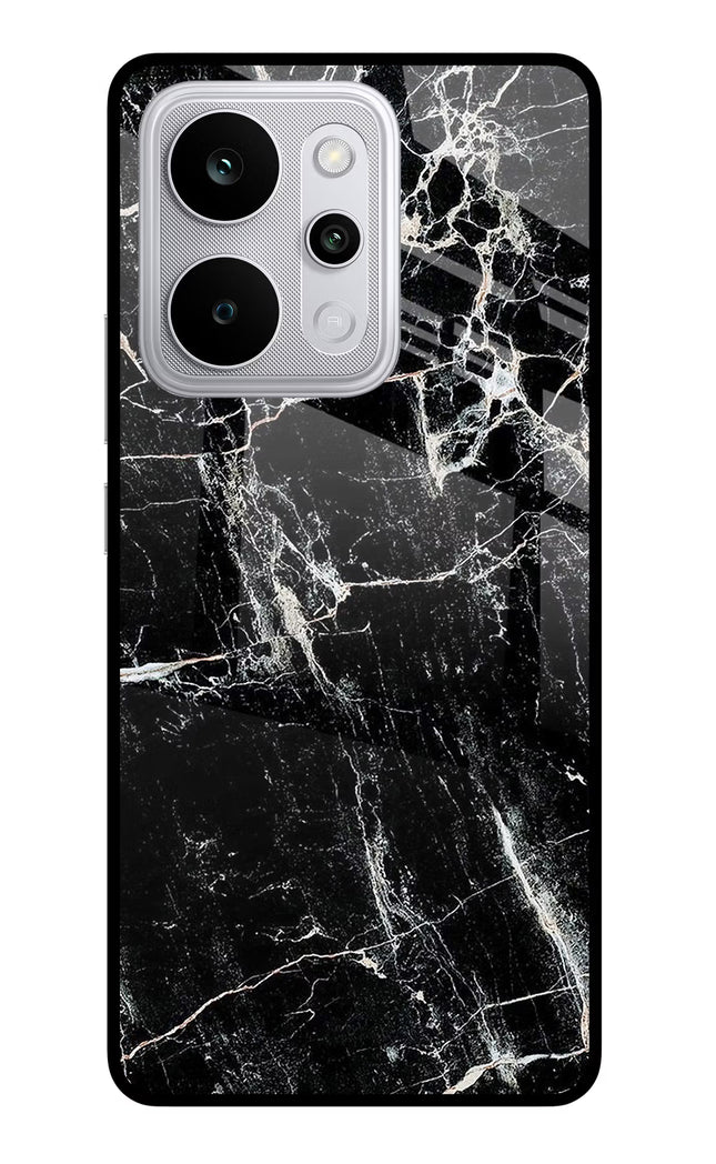 Black Marble Texture Realme P4 Power 5G Glass Case Back Cover by Casekaro