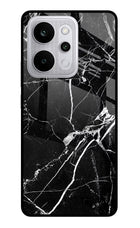 Black Marble Pattern Realme P4 Power 5G Glass Case Back Cover by Casekaro