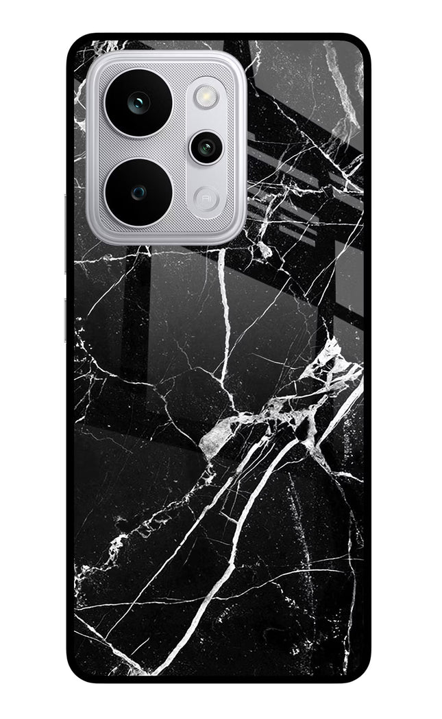 Black Marble Pattern Realme P4 Power 5G Glass Case Back Cover by Casekaro