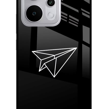 Paper Plane White Realme P4 Power 5G Glass Case Back Cover by Casekaro