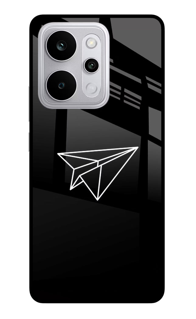 Paper Plane White Realme P4 Power 5G Glass Case Back Cover by Casekaro