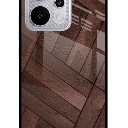 Wooden Texture Design Realme P4 Power 5G Glass Case Back Cover by Casekaro