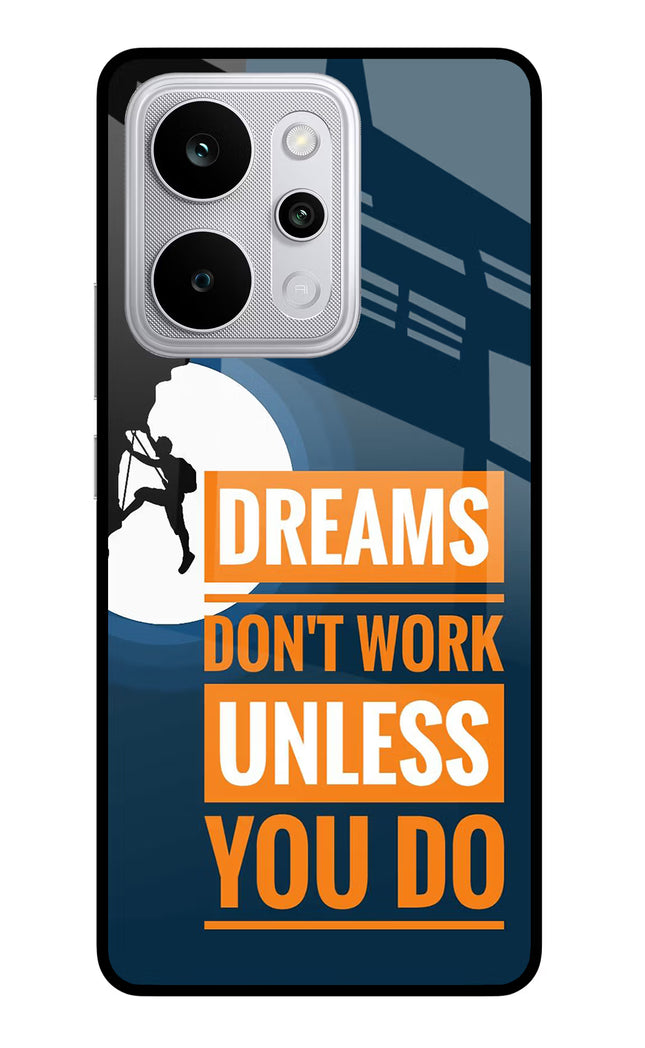 Dreams Don’T Work Unless You Do Realme P4 Power 5G Glass Case Back Cover by Casekaro