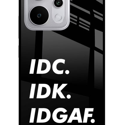 Idc Idk Idgaf Realme P4 Power 5G Glass Case Back Cover by Casekaro