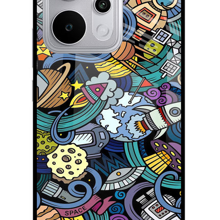 Space Abstract Realme P4 Power 5G Glass Case Back Cover by Casekaro