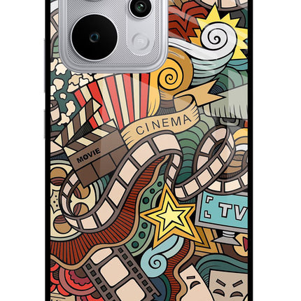 Cinema Abstract Realme P4 Power 5G Glass Case Back Cover by Casekaro