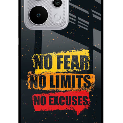 No Fear No Limits No Excuse Realme P4 Power 5G Glass Case Back Cover by Casekaro