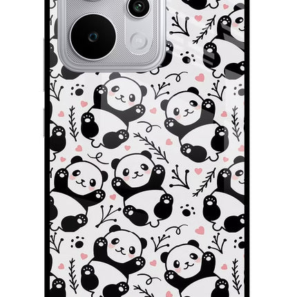 Cute Panda Realme P4 Power 5G Glass Case Back Cover by Casekaro