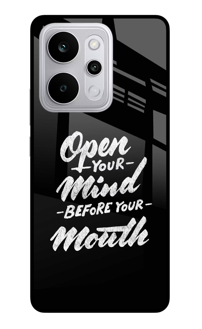Open Your Mind Before Your Mouth Realme P4 Power 5G Glass Case Back Cover by Casekaro