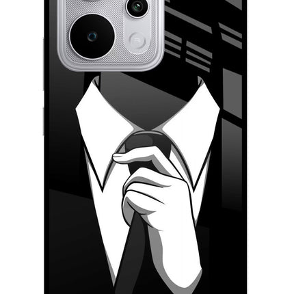 Black Tie Realme P4 Power 5G Glass Case Back Cover by Casekaro