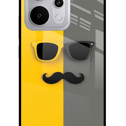 Sunglasses with Mustache Realme P4 Power 5G Glass Case Back Cover by Casekaro
