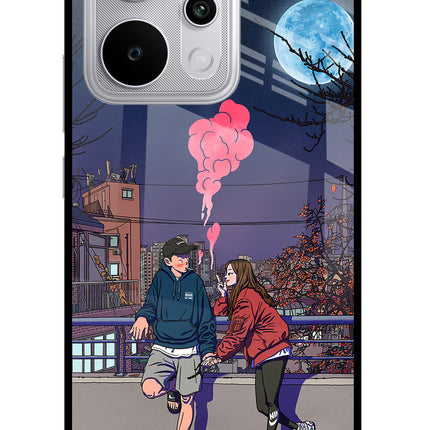 Chilling Couple Realme P4 Power 5G Glass Case Back Cover by Casekaro