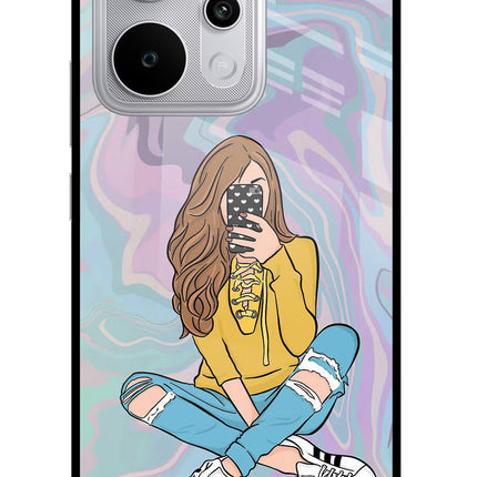 Selfie Girl Realme P4 Power 5G Glass Case Back Cover by Casekaro