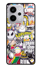 Sticker Bomb Realme P4 Power 5G Glass Case Back Cover by Casekaro