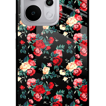 Rose Pattern Realme P4 Power 5G Glass Case Back Cover by Casekaro