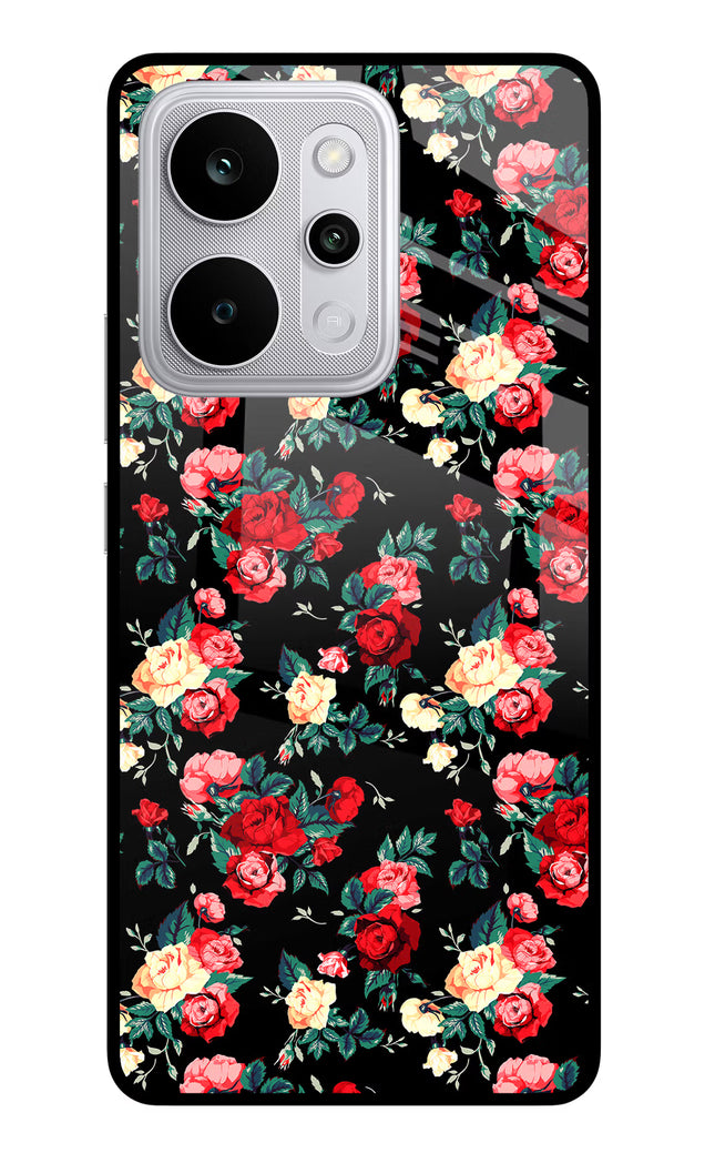 Rose Pattern Realme P4 Power 5G Glass Case Back Cover by Casekaro