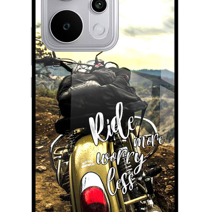 Ride More Worry Less Realme P4 Power 5G Glass Case Back Cover by Casekaro