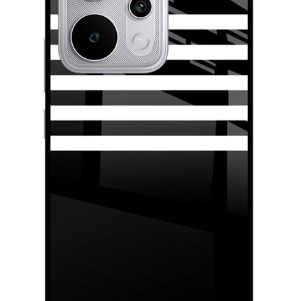 Black and White Print Realme P4 Power 5G Glass Case Back Cover by Casekaro