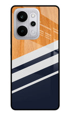 Blue and white wooden Realme P4 Power 5G Glass Case Back Cover by Casekaro