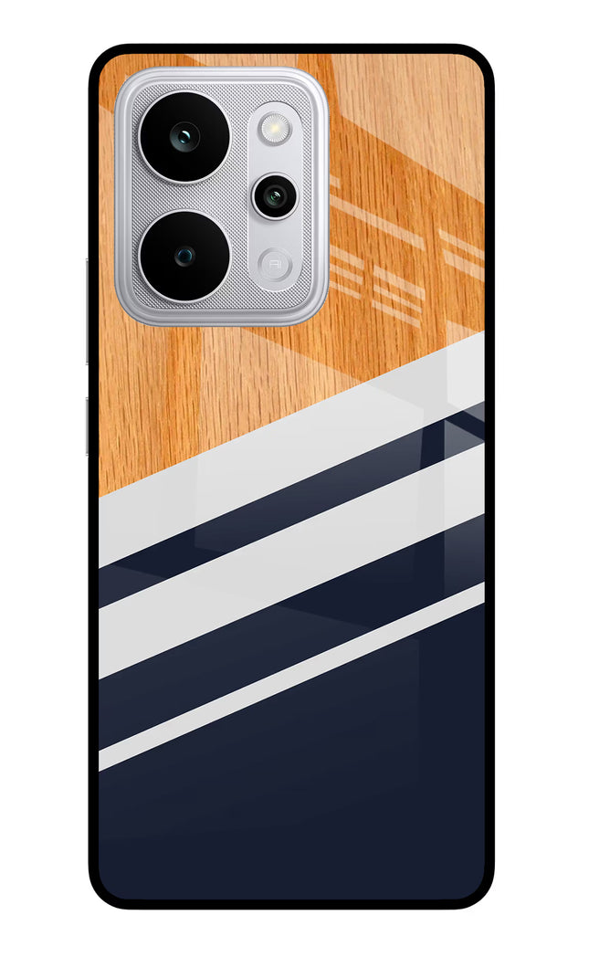 Blue and white wooden Realme P4 Power 5G Glass Case Back Cover by Casekaro