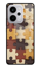 Wooden Puzzle Realme P4 Power 5G Glass Case Back Cover by Casekaro