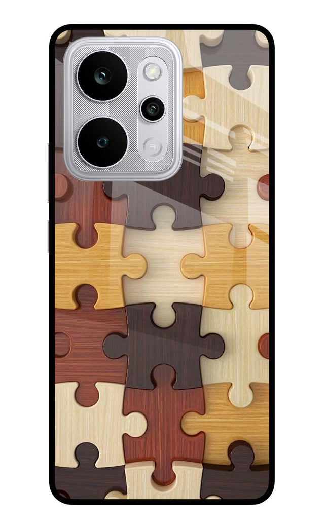 Wooden Puzzle Realme P4 Power 5G Glass Case Back Cover by Casekaro