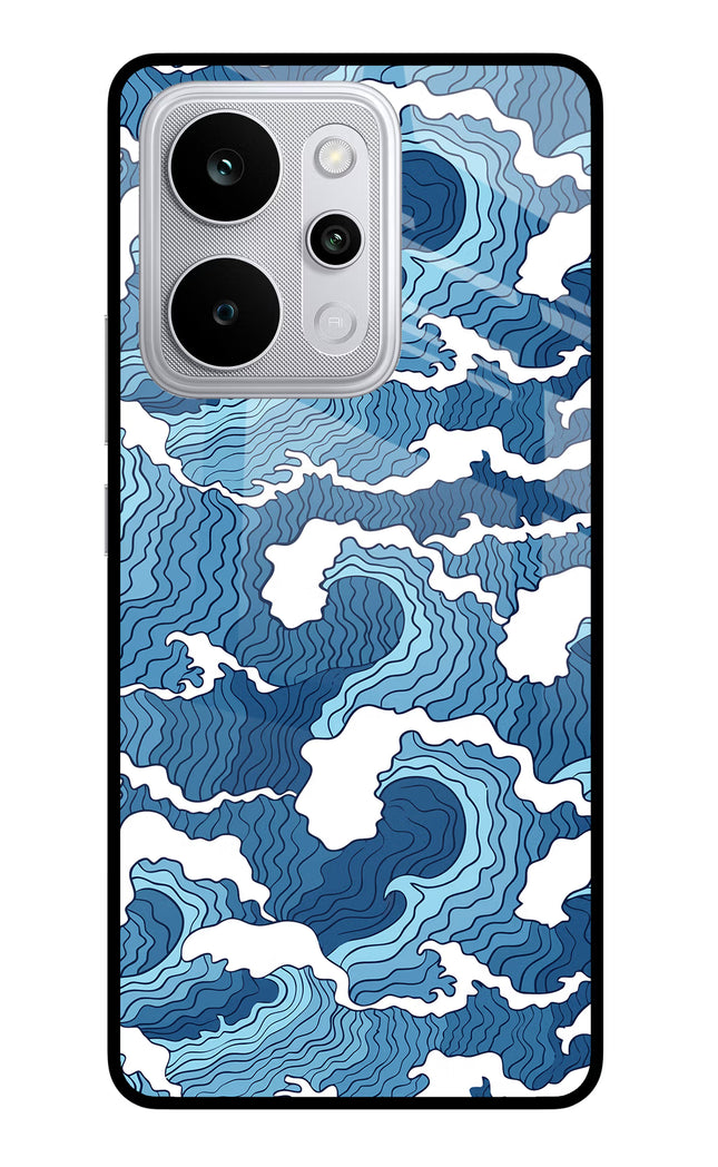 Blue Waves Realme P4 Power 5G Glass Case Back Cover by Casekaro