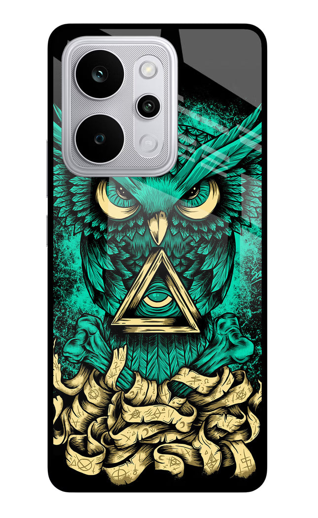 Green Owl Realme P4 Power 5G Glass Case Back Cover by Casekaro