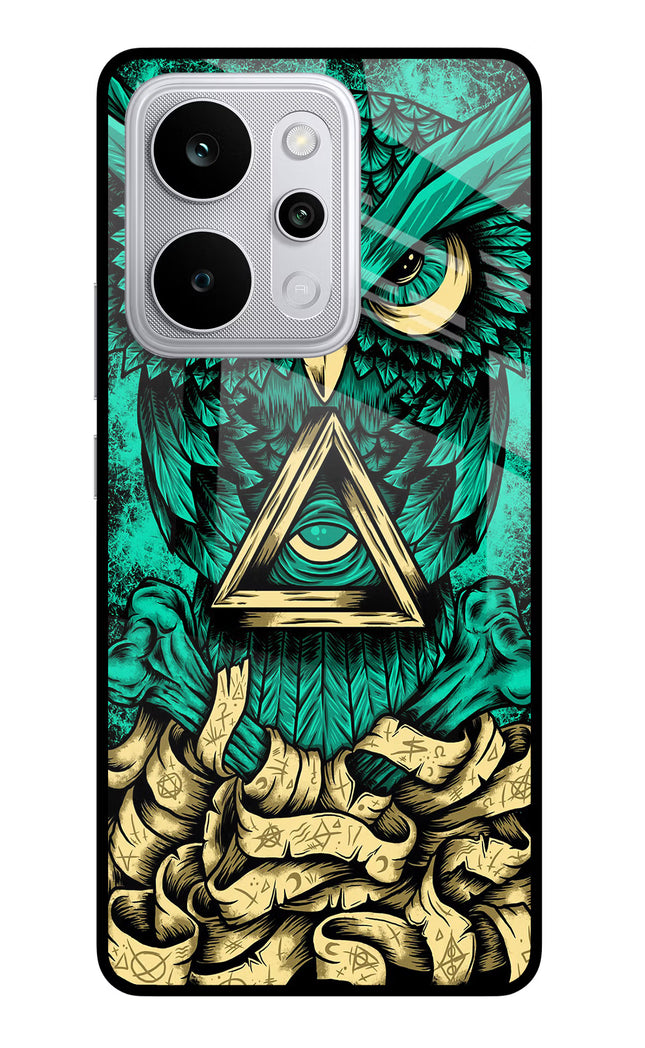 Green Owl Realme P4 Power 5G Glass Case Back Cover by Casekaro