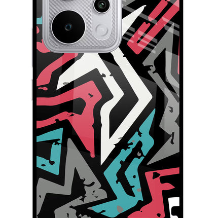 Geometric Graffiti Realme P4 Power 5G Glass Case Back Cover by Casekaro