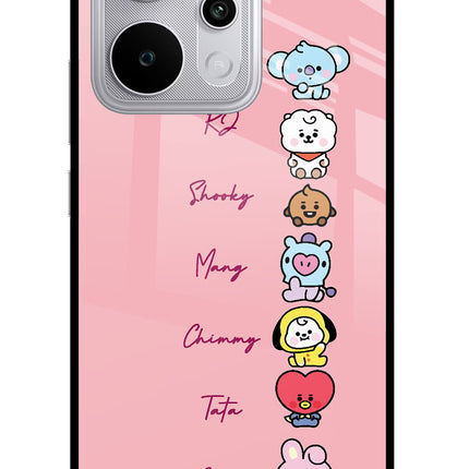 BTS names Realme P4 Power 5G Glass Case Back Cover by Casekaro