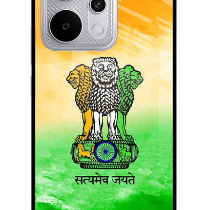 Satyamev Jayate Flag Realme P4 Power 5G Glass Case Back Cover by Casekaro