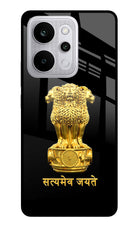 Satyamev Jayate Golden Realme P4 Power 5G Glass Case Back Cover by Casekaro