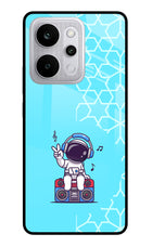 Cute Astronaut Chilling Realme P4 Power 5G Glass Case Back Cover by Casekaro