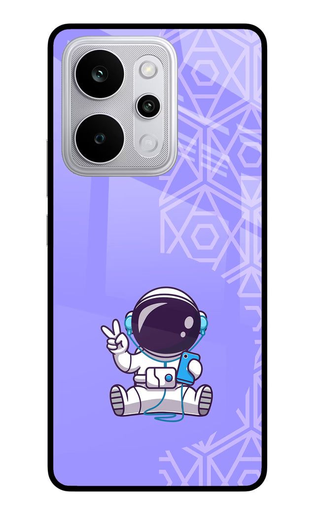 Cute Astronaut Chilling Realme P4 Power 5G Glass Case Back Cover by Casekaro