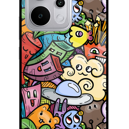 Veggie Doodle Realme P4 Power 5G Glass Case Back Cover by Casekaro