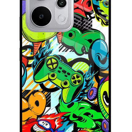 Game Doodle Realme P4 Power 5G Glass Case Back Cover by Casekaro