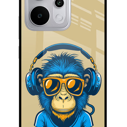 Monkey Headphone Realme P4 Power 5G Glass Case Back Cover by Casekaro