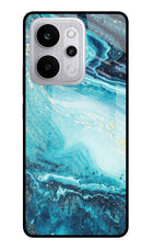 Blue Glitter Marble Realme P4 Power 5G Glass Case Back Cover by Casekaro