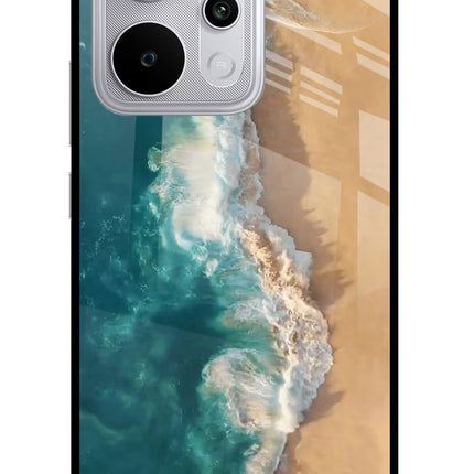 Ocean Beach Realme P4 Power 5G Glass Case Back Cover by Casekaro