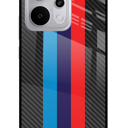 BMW Stripes Pattern Realme P4 Power 5G Glass Case Back Cover by Casekaro
