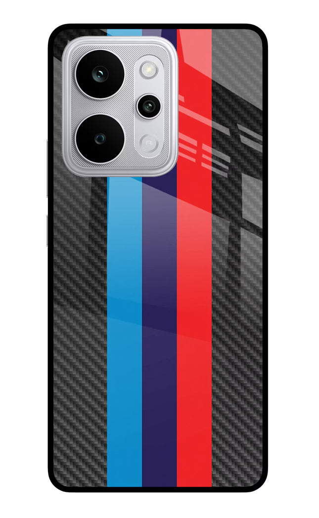 BMW Stripes Pattern Realme P4 Power 5G Glass Case Back Cover by Casekaro