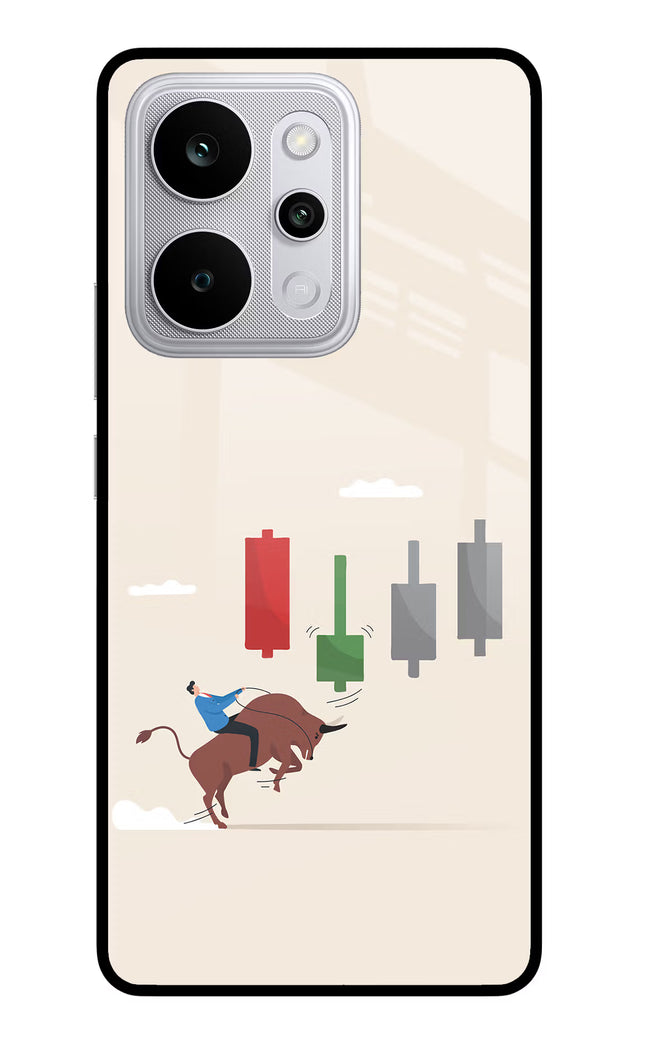 Bull Trading Momentum Realme P4 Power 5G Glass Case Back Cover by Casekaro
