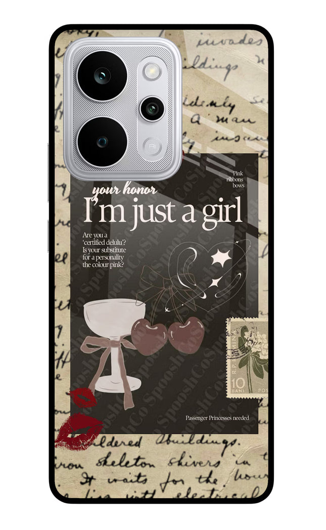 I am just a girl Realme P4 Power 5G Glass Case Back Cover by Casekaro